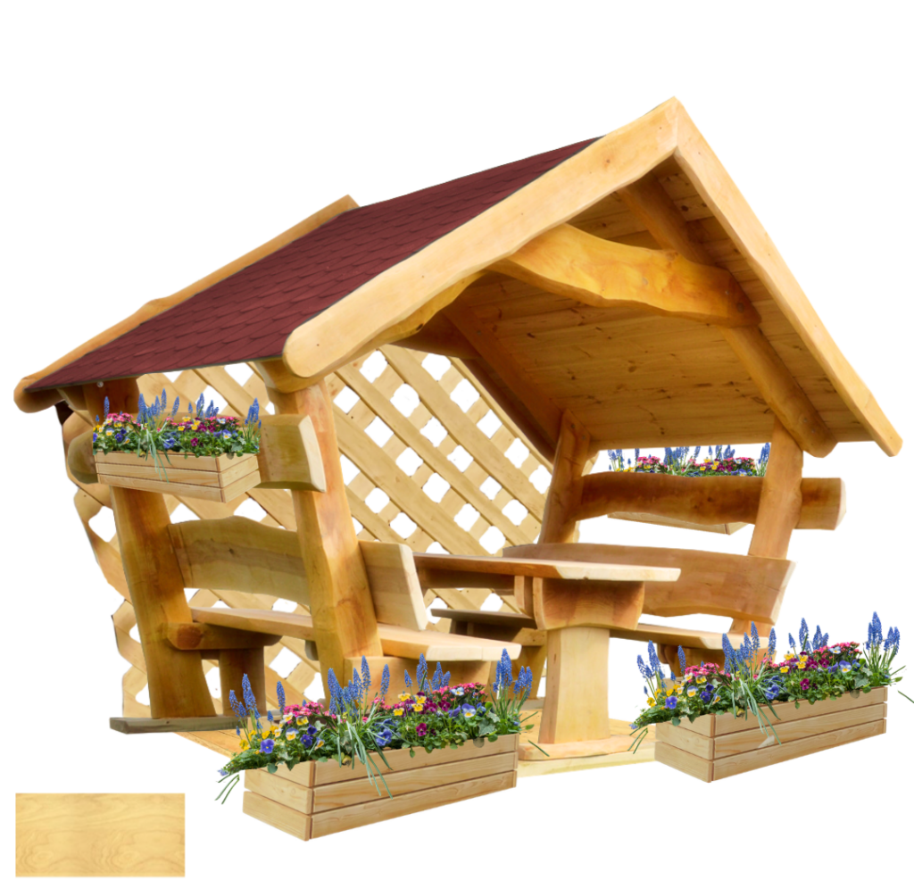 Gartenlaube SMART Vollausstattung mit Boden, Pflanzkasten und Gitterwand von Garten Perfekt