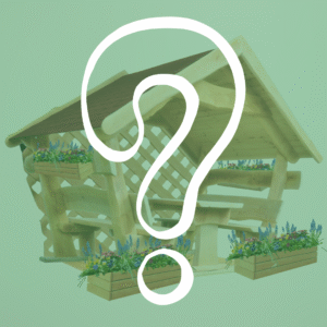 Gartenmöbel mit Dach - Modell INDIVIDUAL - Tisch- und Bänke