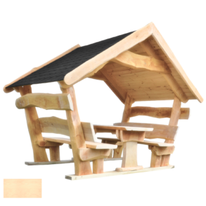 Gartenlaube COMFORT Klassik - große überdachte Sitzgruppe aus Holz